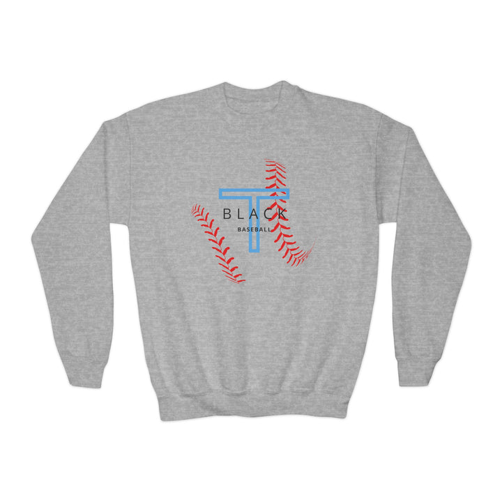 T-Black Dugout Unisex Youth Crewneck Sweatshirt - Front Design Only w/Optional Customization