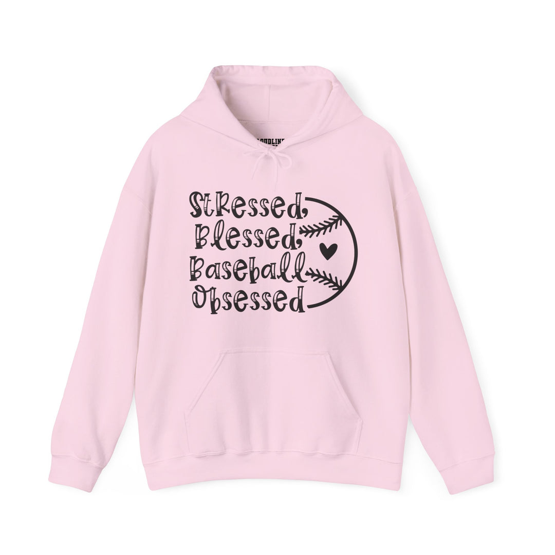 Stressed Blessed Baseball Obsessed Unisex Adult Hooded Sweatshirt