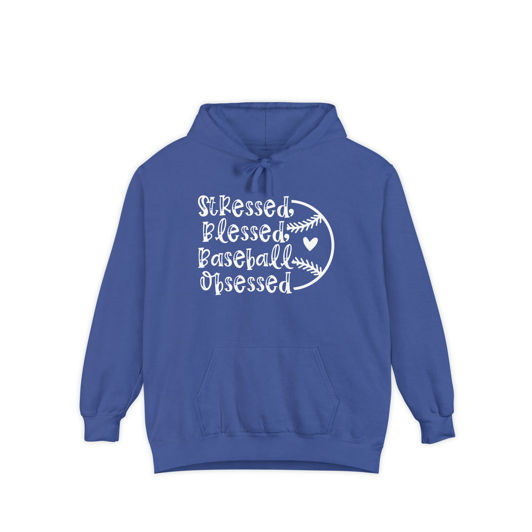 Stressed Blessed Baseball Obsessed Unisex Adult Premium Hooded Sweatshirt