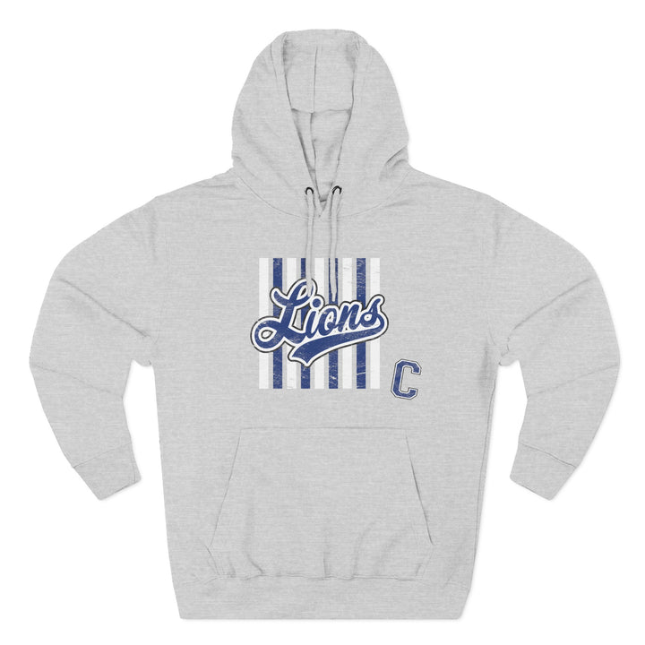 Canton Lions Football &amp; Cheer Unisex Adult Premium Hoodie Sweatshirt - Striped Design