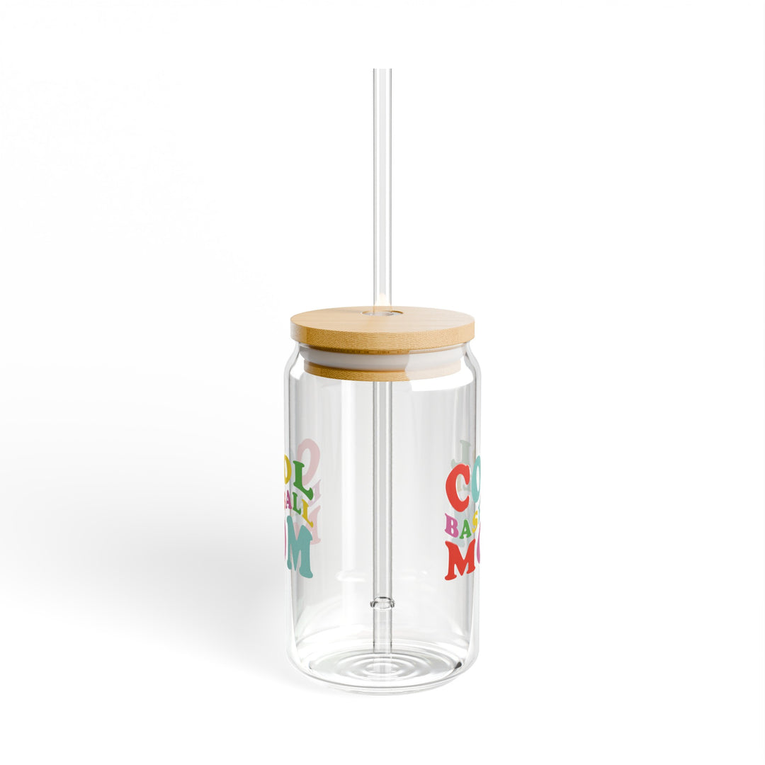 Cool Baseball Mom 16oz Sipper Glass