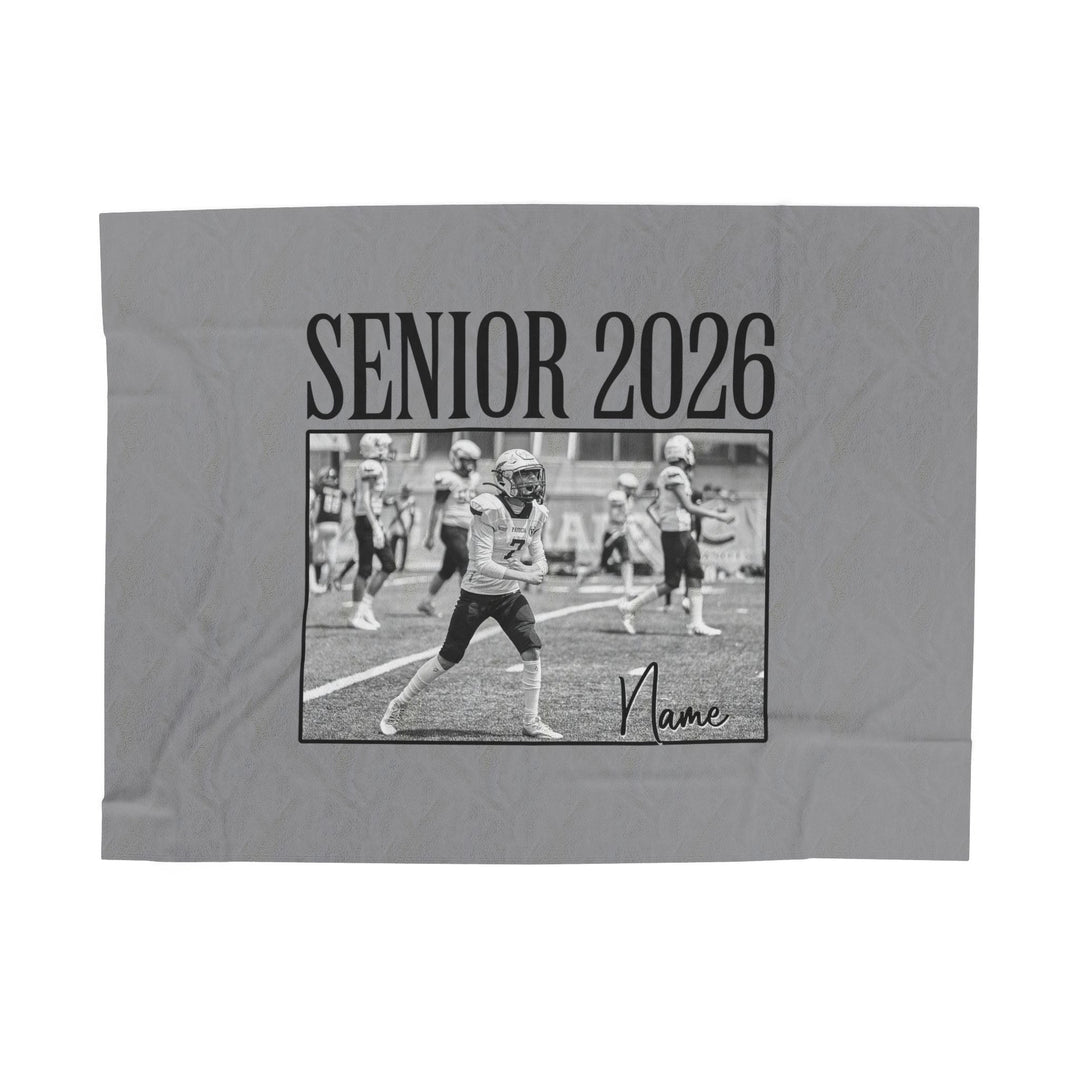 Senior Photo &amp; Name - Velveteen Plush Blanket