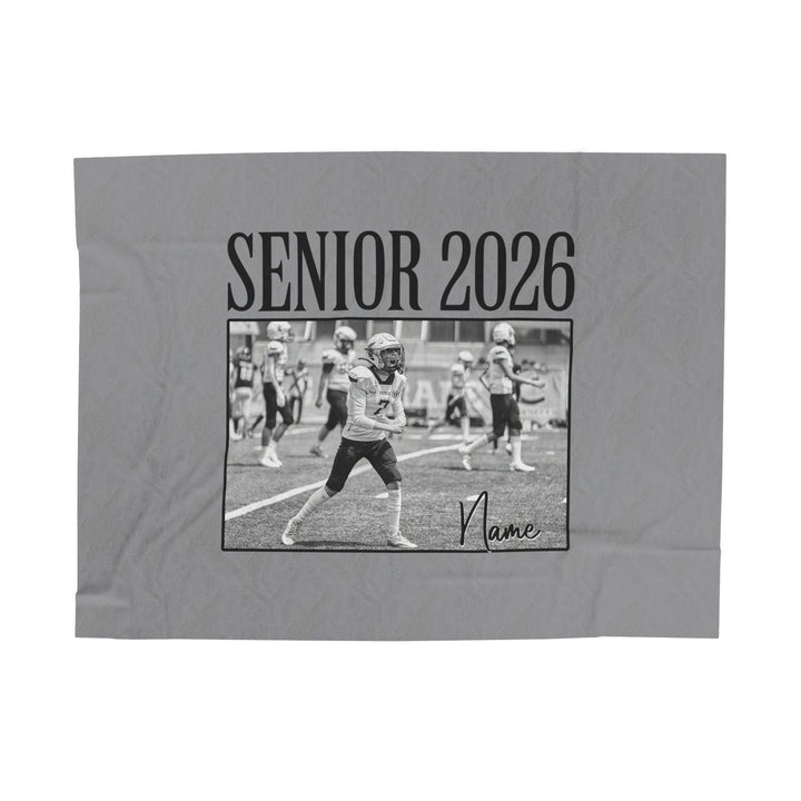 Senior Photo &amp; Name - Velveteen Plush Blanket
