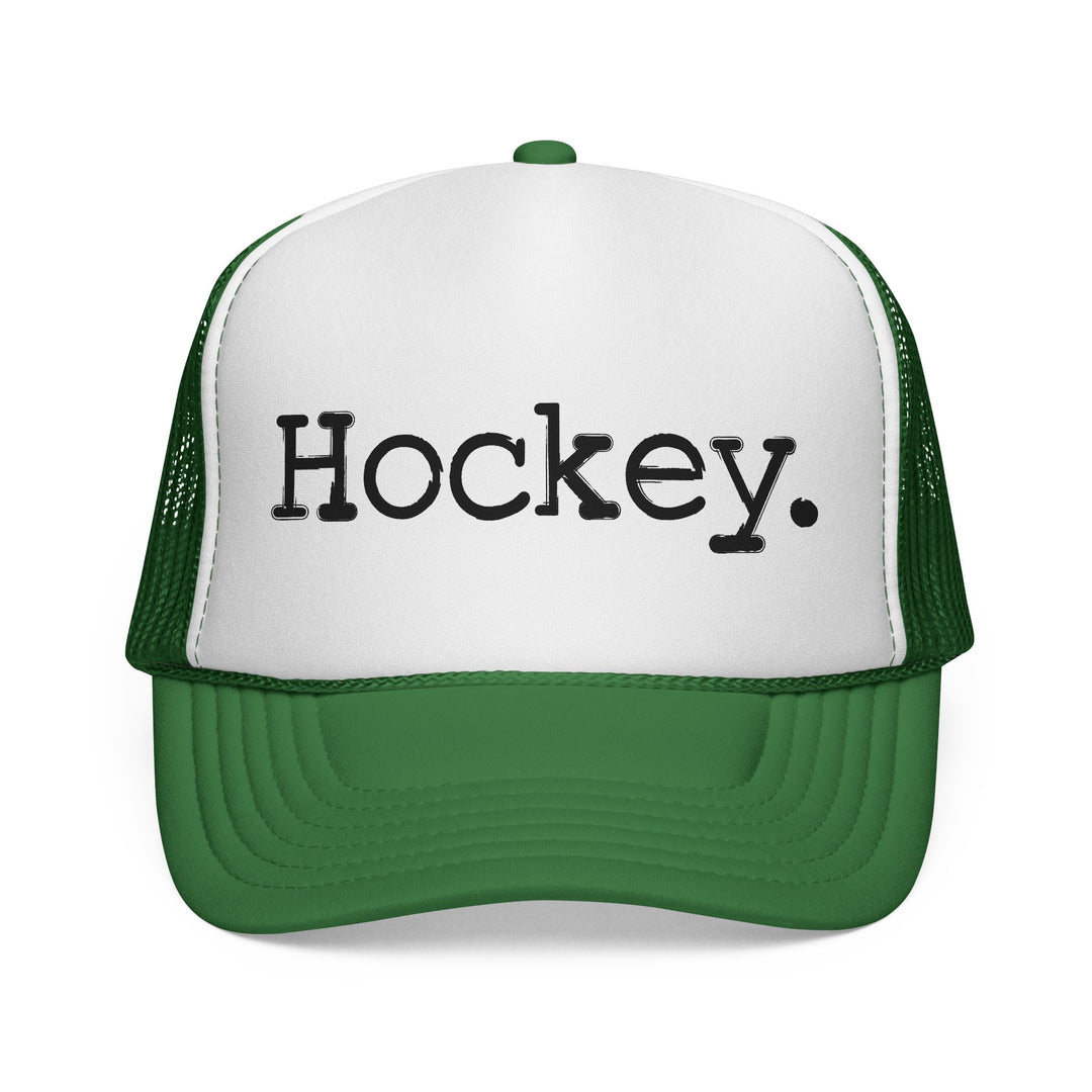 Hockey Typewriter Design Trucker Hat
