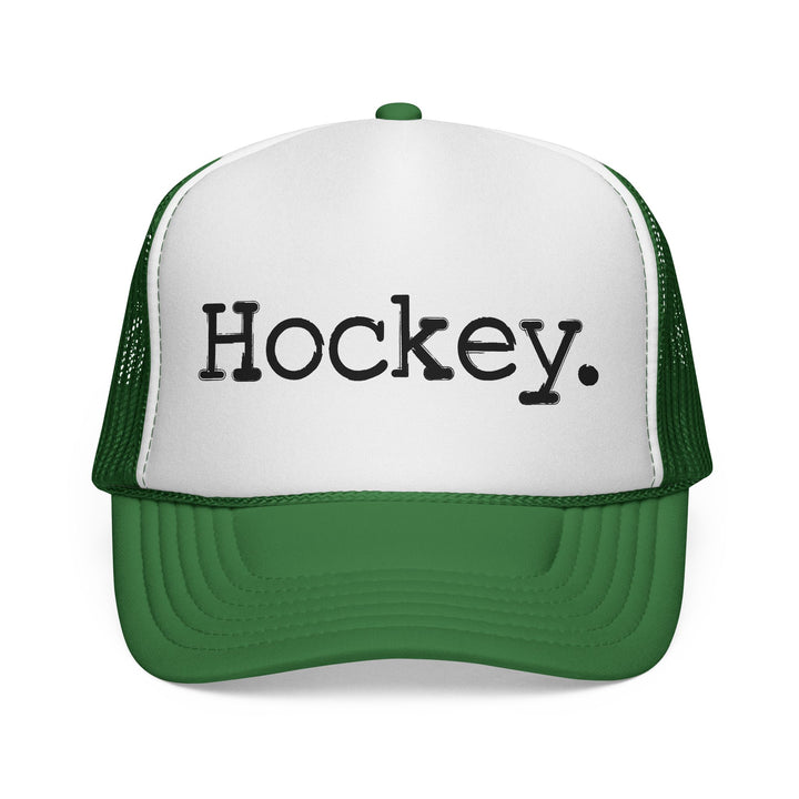 Hockey Typewriter Design Trucker Hat