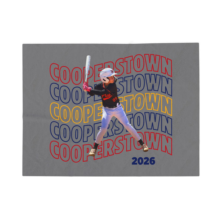 Cooperstown Wavy Design Velveteen Plush Blanket
