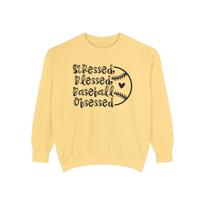 Stressed Blessed Baseball Obsessed Unisex Adult Premium Crewneck Sweatshirt