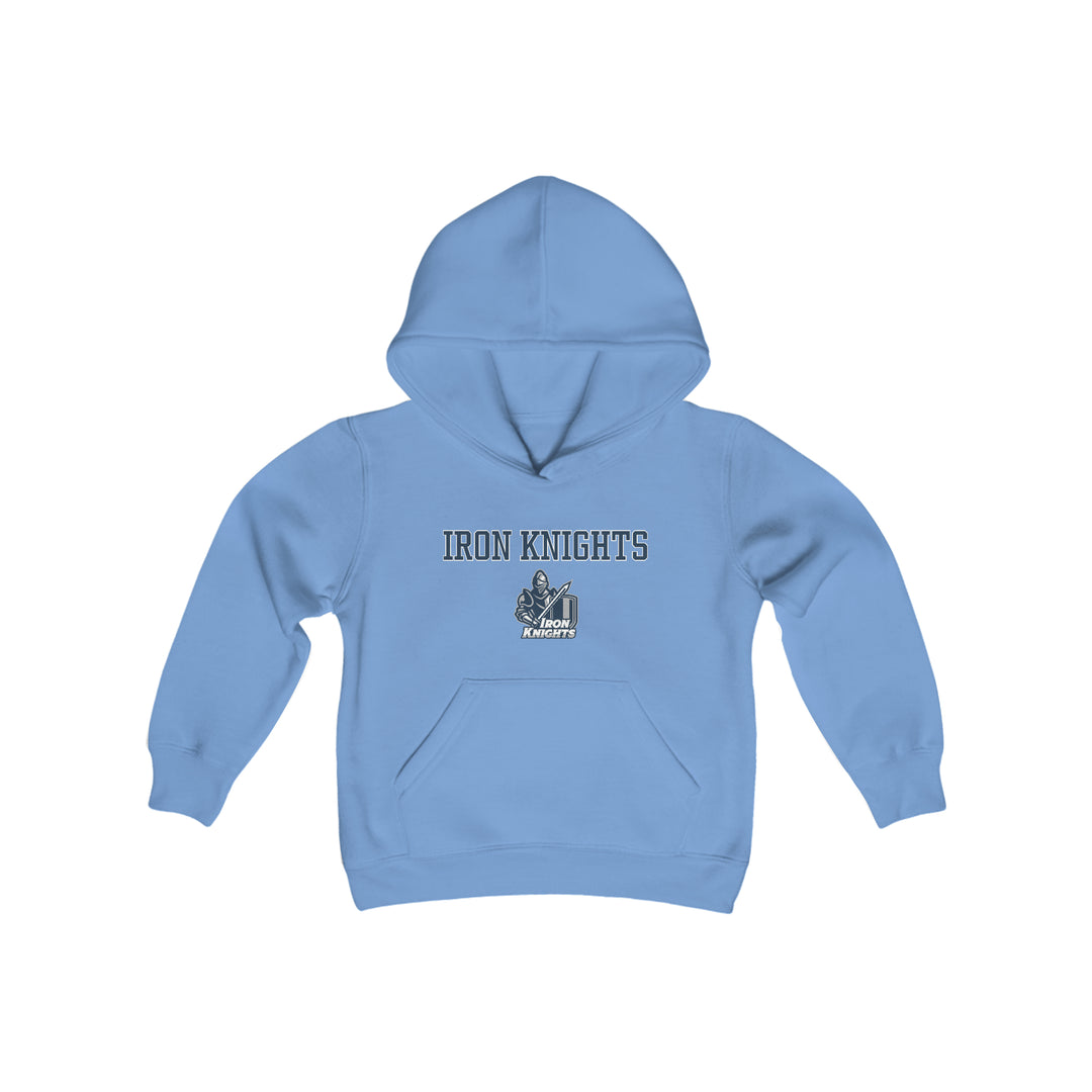 Iron Knights Youth Hooded Sweatshirt W/Name, Number &amp; Bible Verse- Block Design