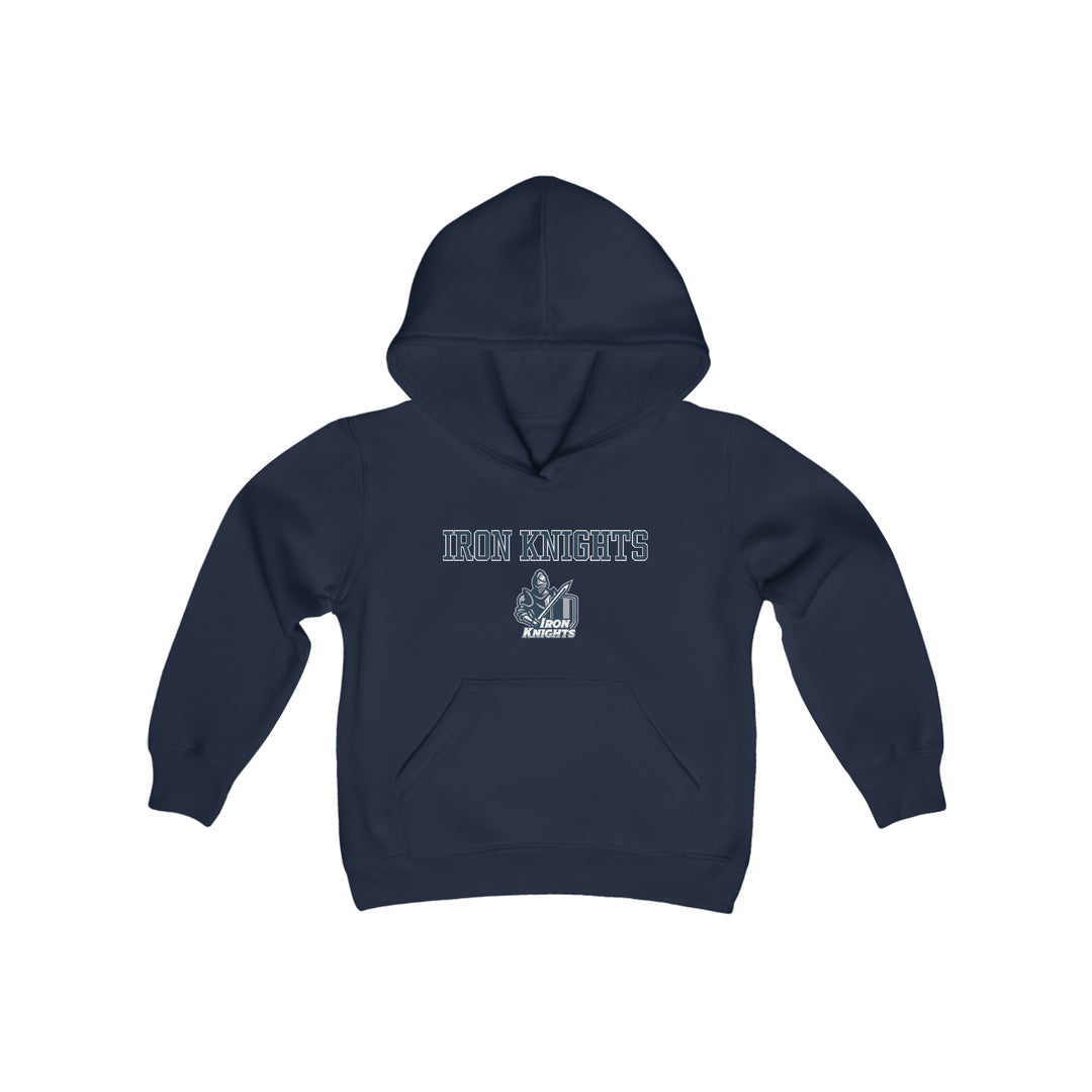Iron Knights Youth Hooded Sweatshirt W/Name, Number &amp; Bible Verse- Block Design