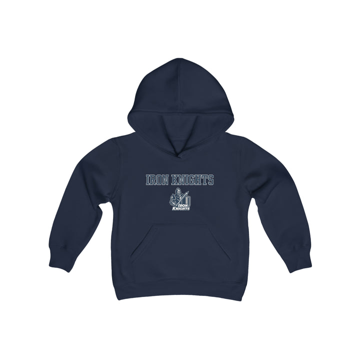 Iron Knights Youth Hooded Sweatshirt W/Name, Number &amp; Bible Verse- Block Design