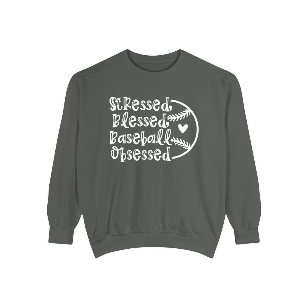Stressed Blessed Baseball Obsessed Unisex Adult Premium Crewneck Sweatshirt