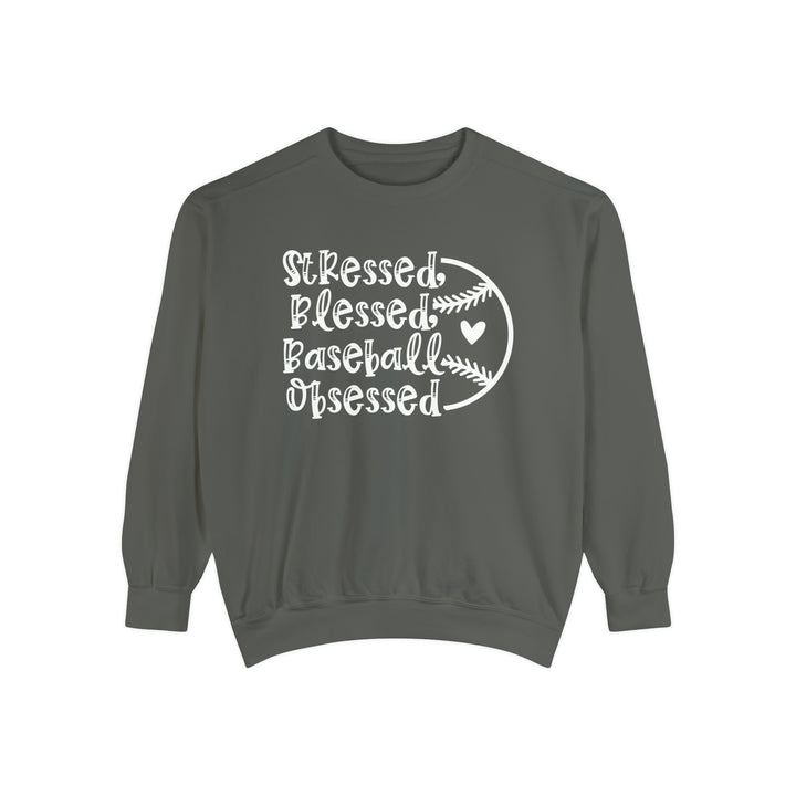 Stressed Blessed Baseball Obsessed Unisex Adult Premium Crewneck Sweatshirt