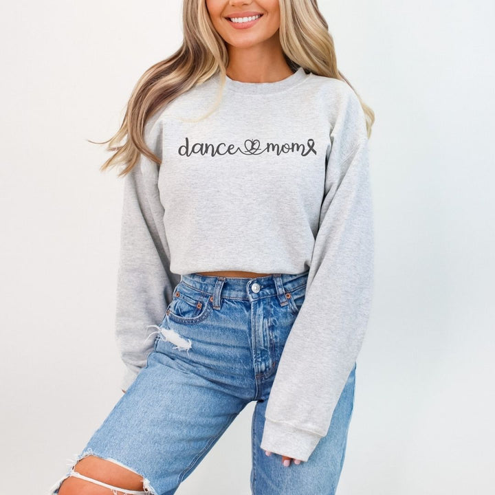 Cancer Collection Pick Your Sport Mom Ribbon &amp; Heart Adult Unisex Crewneck Sweatshirt
