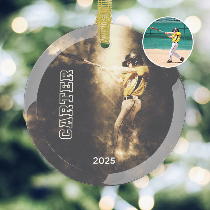 Custom Picture Glass Ornament - Smoke Effect