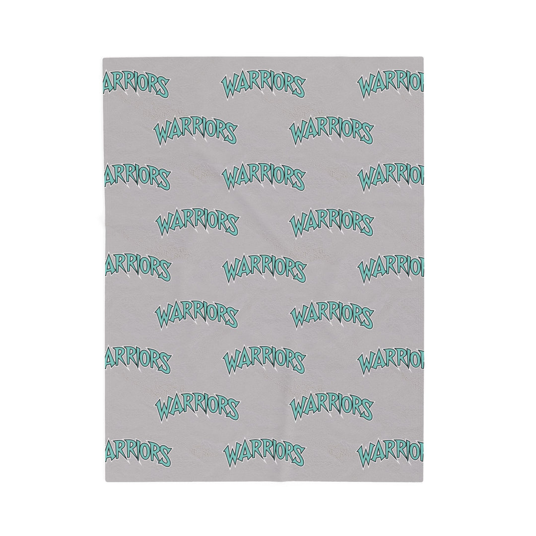 Warriors Velveteen Plush Blanket - Logo Pattern