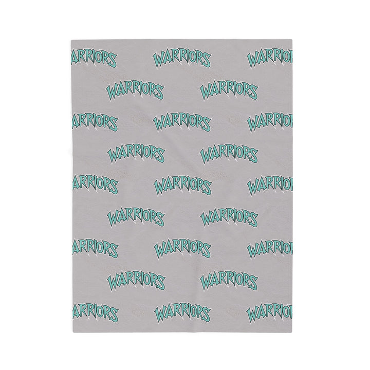 Warriors Velveteen Plush Blanket - Logo Pattern