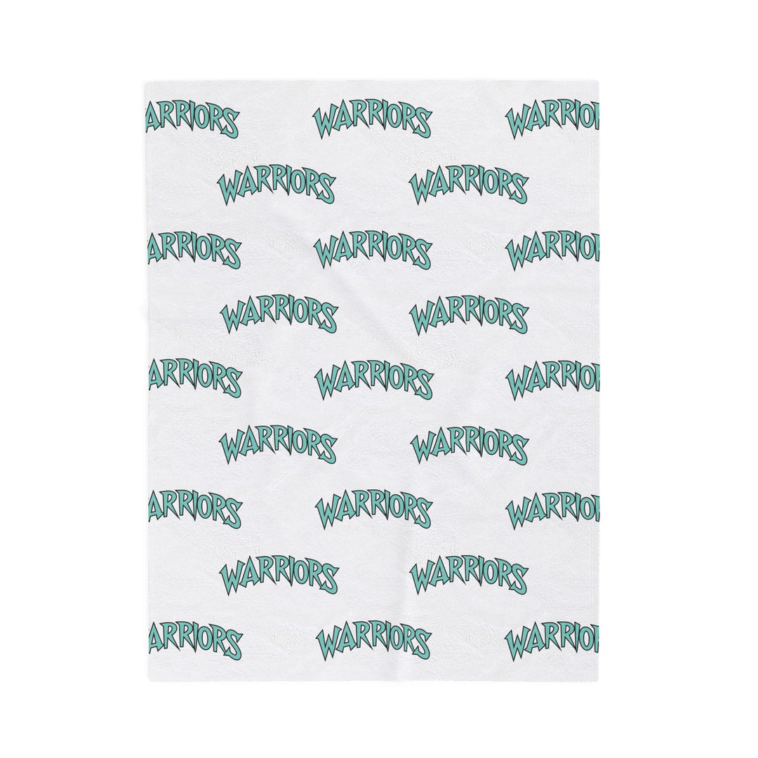 Warriors Velveteen Plush Blanket - Logo Pattern