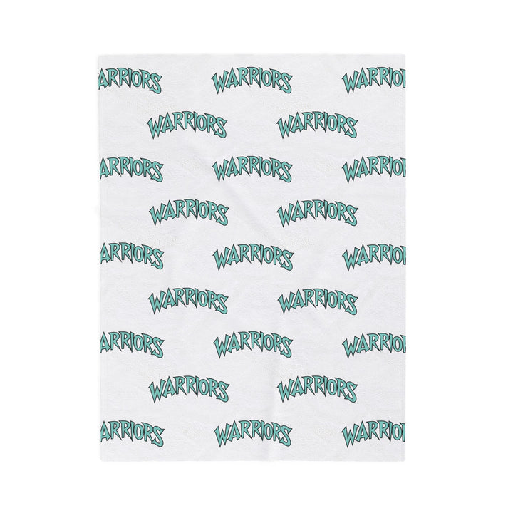 Warriors Velveteen Plush Blanket - Logo Pattern