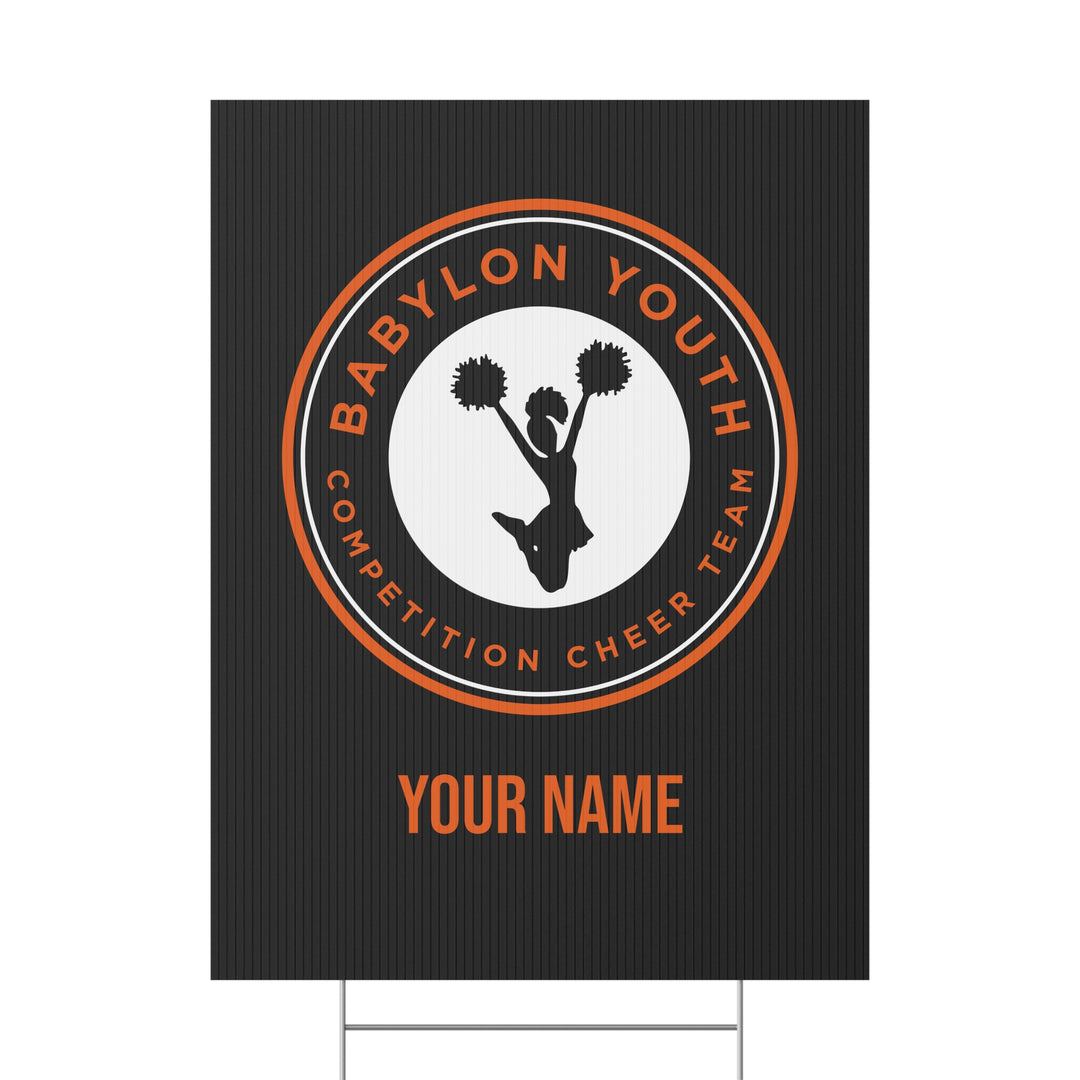 Babylon Youth Competition Cheerleading Plastic Yard Sign