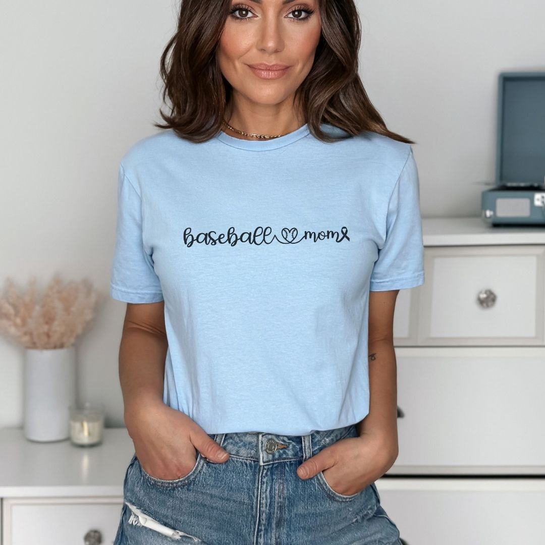 Cancer Collection Pick Your Sport Mom Ribbon &amp; Heart Adult Unisex T-Shirt