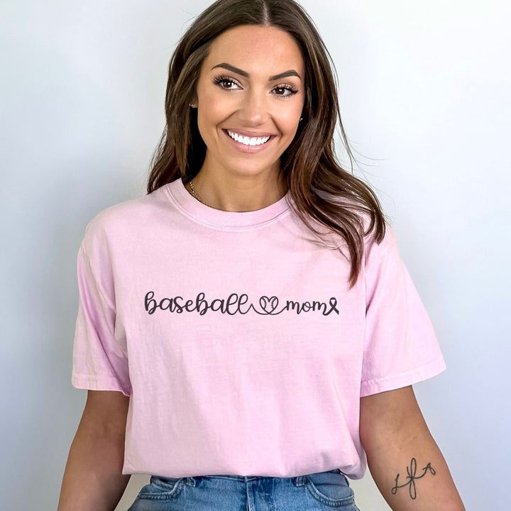 Cancer Collection Pick Your Sport Mom Ribbon &amp; Heart Adult Unisex Premium T-Shirt