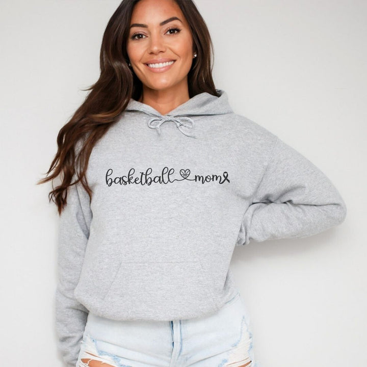 Cancer Collection Pick Your Sport Mom Ribbon &amp; Heart Adult Unisex Hooded Sweatshirt
