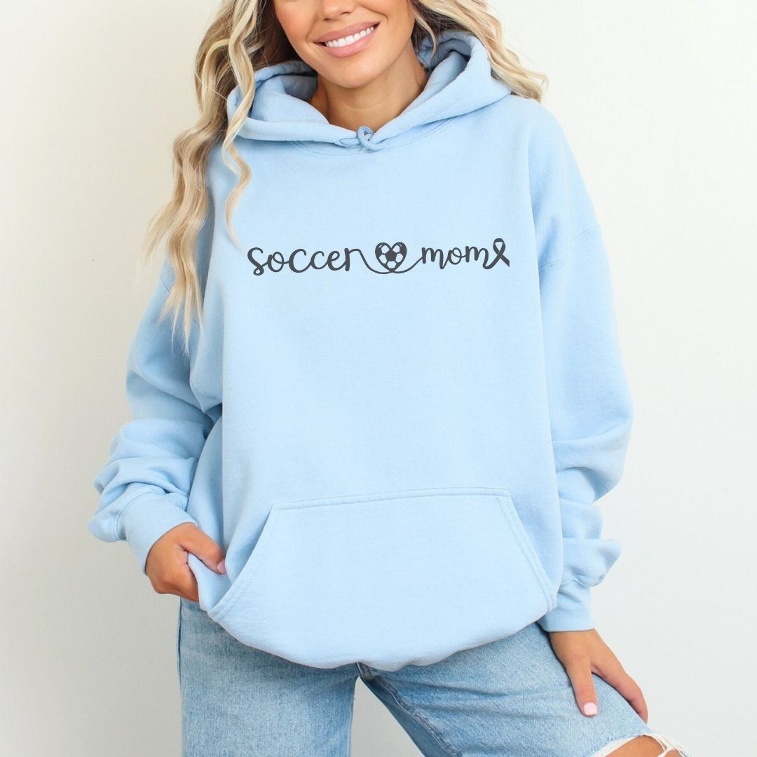 Cancer Collection Pick Your Sport Mom Ribbon &amp; Heart Adult Unisex Hooded Sweatshirt