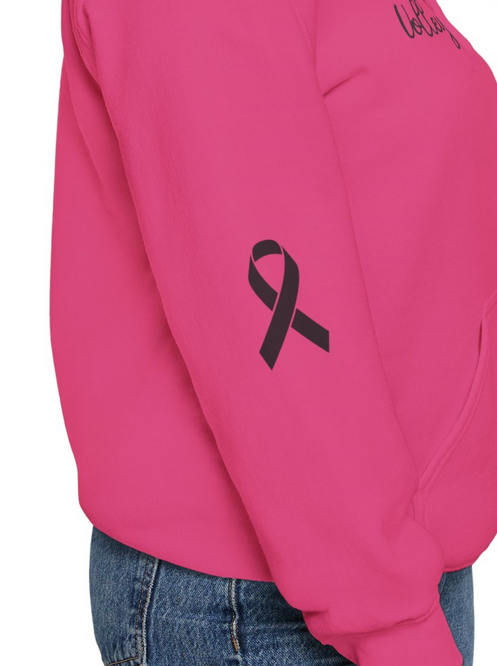 Cancer Collection Pick Your Sport Mom Ribbon &amp; Heart Adult Unisex Hooded Sweatshirt w/Ribbon on Sleeve