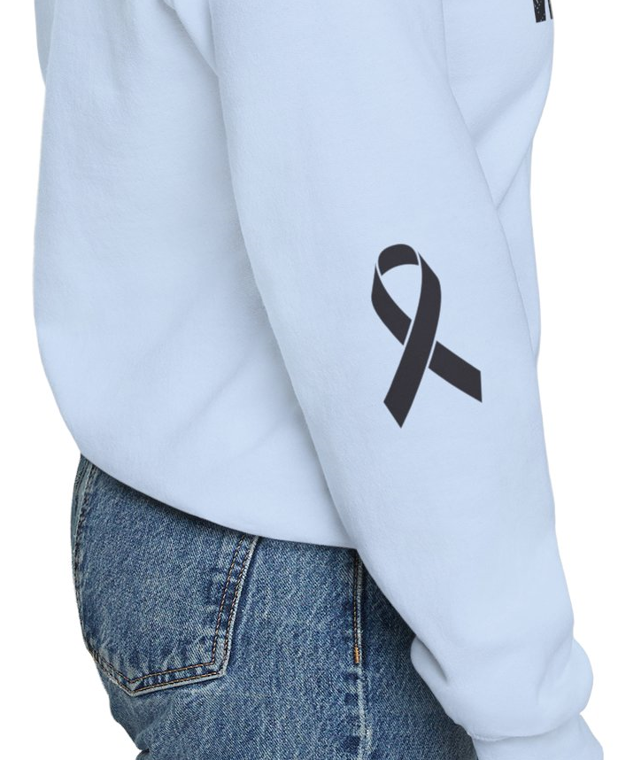 Cancer Ribbon Pick Your Sport Adult Unisex Hooded Sweatshirt w/Ribbon on Sleeve