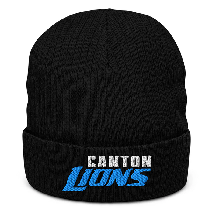 Canton Lions Football &amp; Cheer Ribbed Knit Beanie