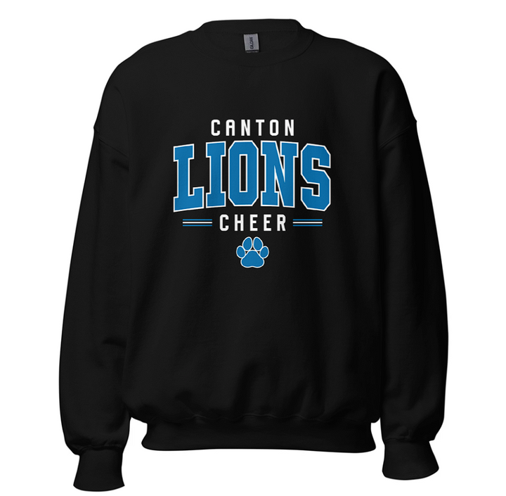 Canton Lions Football &amp; Cheer Unisex Adult Standard Crewneck Sweatshirt - Cheer Design