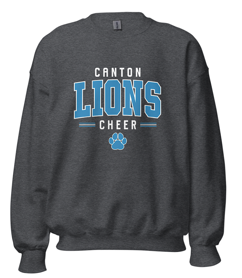 Canton Lions Football &amp; Cheer Unisex Adult Standard Crewneck Sweatshirt - Cheer Design