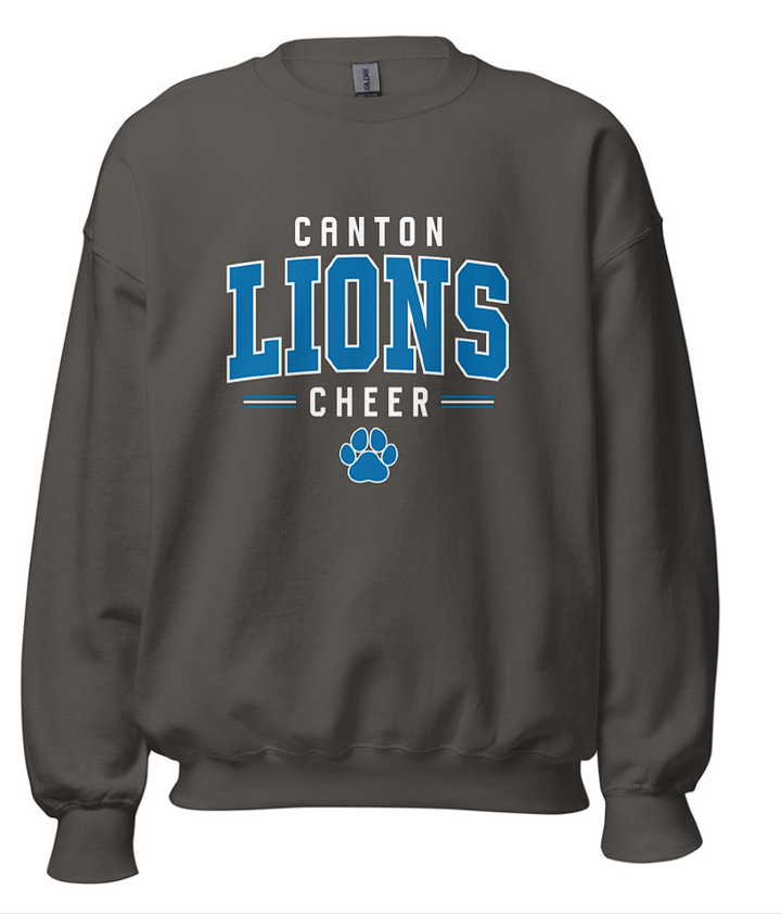 Canton Lions Football &amp; Cheer Unisex Adult Standard Crewneck Sweatshirt - Cheer Design
