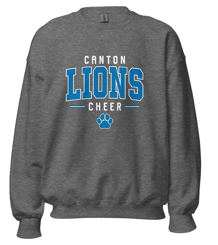 Canton Lions Football &amp; Cheer Unisex Adult Standard Crewneck Sweatshirt - Cheer Design