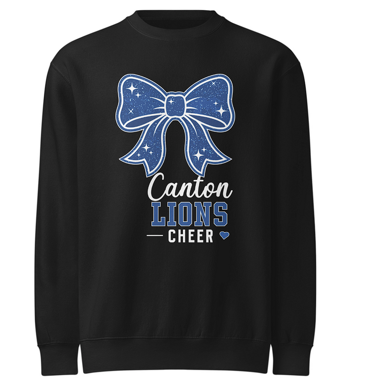 Canton Lions Football &amp; Cheer Unisex Adult Premium Crewneck Sweatshirt - Cheer Design