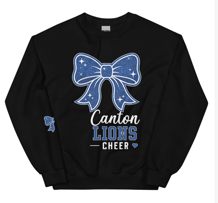 Canton Lions Football &amp; Cheer Unisex Adult Standard Crewneck Sweatshirt - Cheer Design