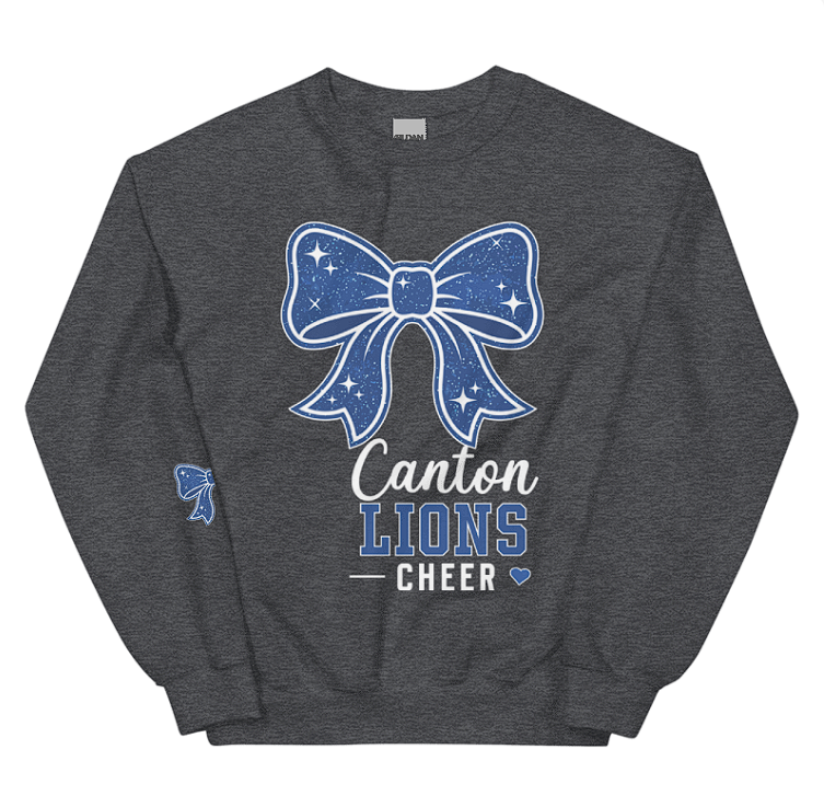 Canton Lions Football &amp; Cheer Unisex Adult Standard Crewneck Sweatshirt - Cheer Design