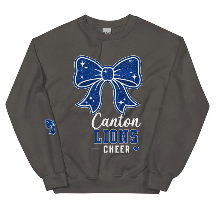 Canton Lions Football &amp; Cheer Unisex Adult Standard Crewneck Sweatshirt - Cheer Design