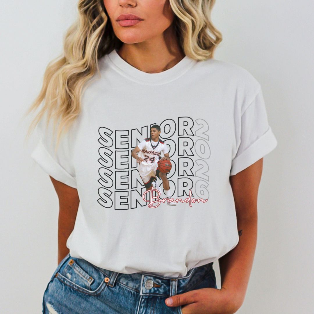 Senior Wavy Design w/Photo &amp; Name - Unisex Adult Apparel