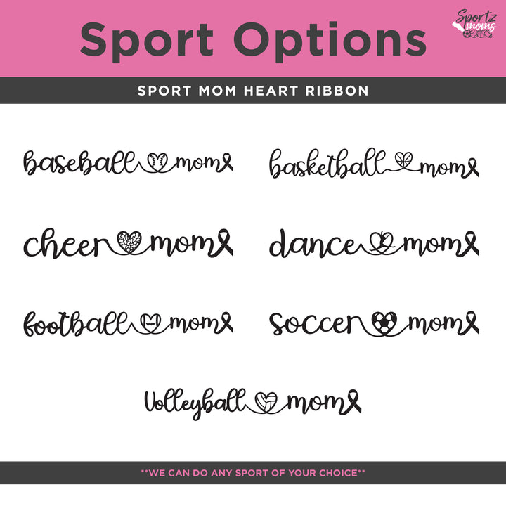Cancer Collection Pick Your Sport Mom Ribbon &amp; Heart Adult Unisex T-Shirt