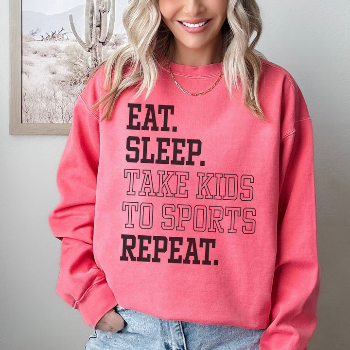 Eat Sleep Take Kids To Sports Repeat Unisex Adult Premium Crewneck Sweatshirt