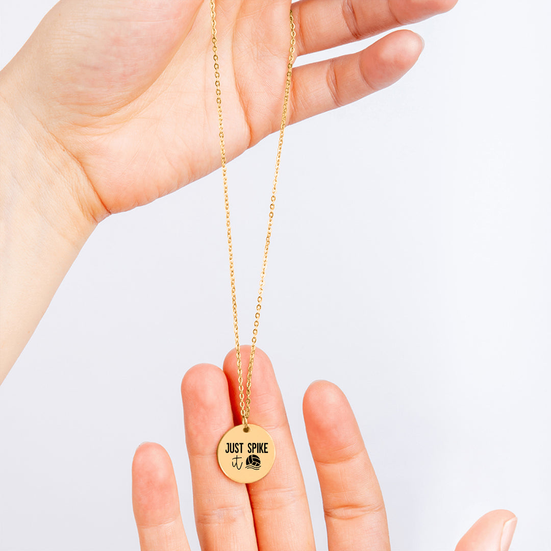 Just Spike It Volleyball Coin Necklace