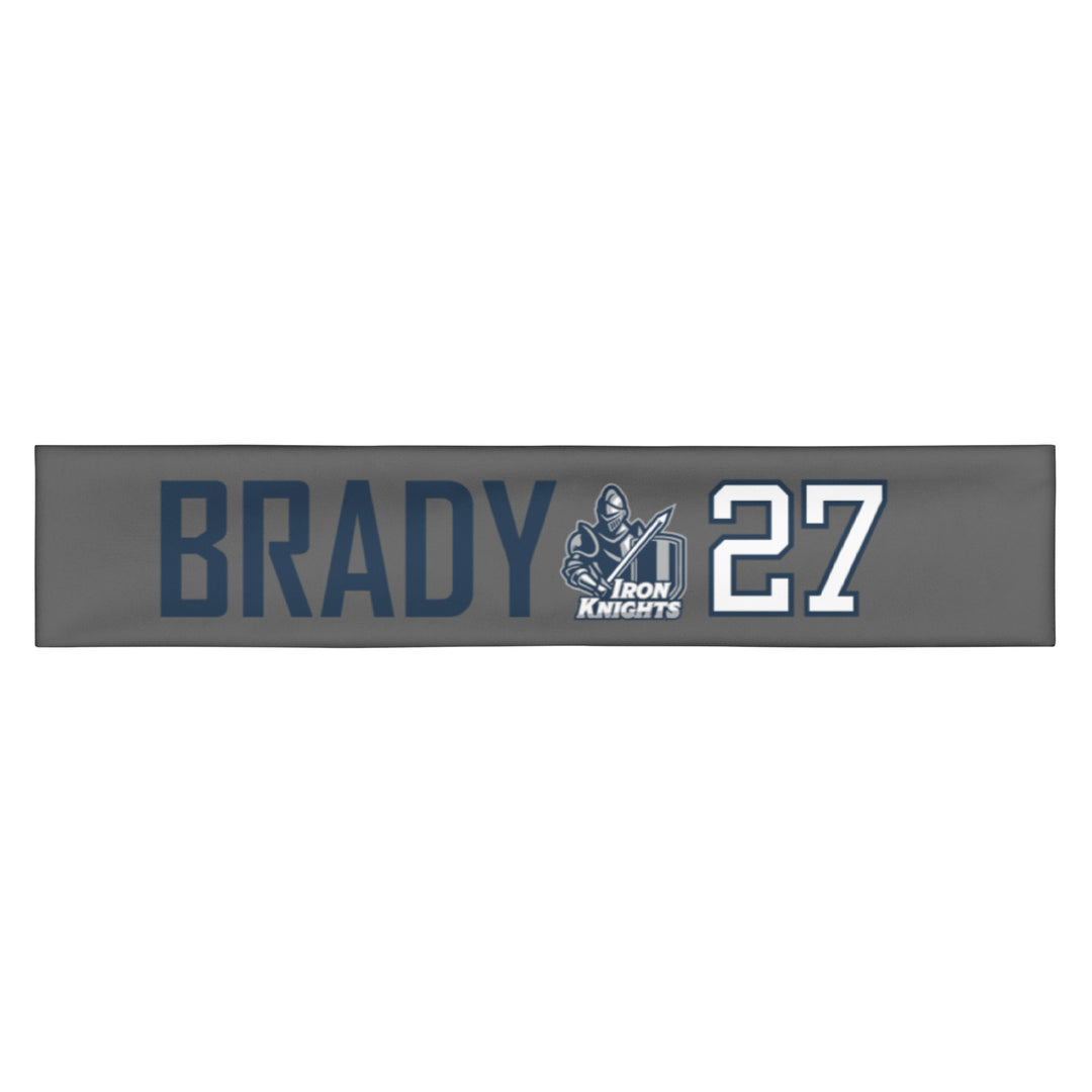 Iron Knights Moisture Wicking Headband Grey w/Name &amp; Number