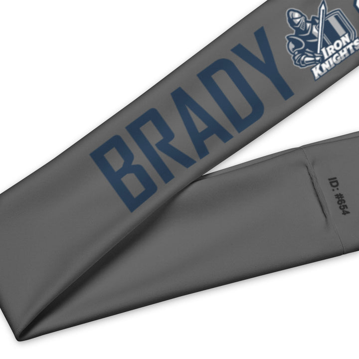 Iron Knights Moisture Wicking Headband Grey w/Name &amp; Number