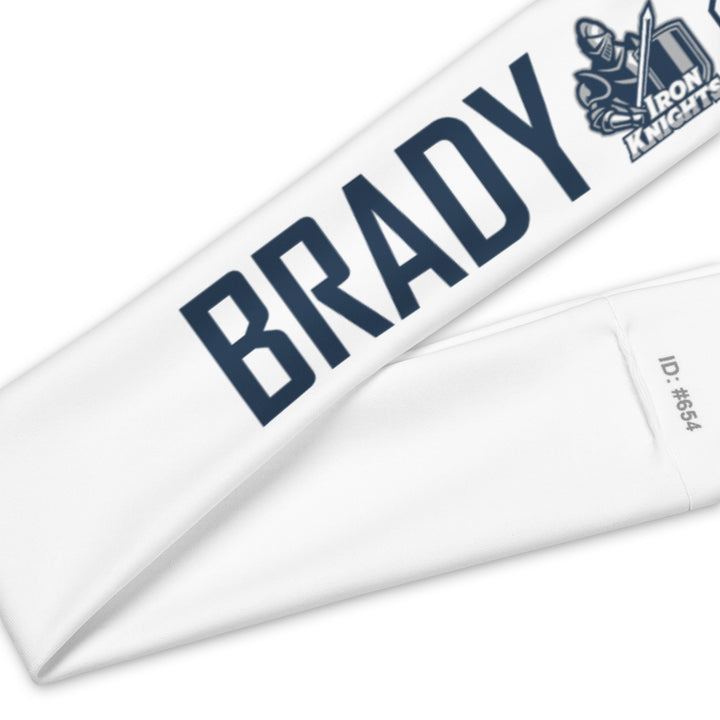 Iron Knights Moisture Wicking Headband White w/Name &amp; Number