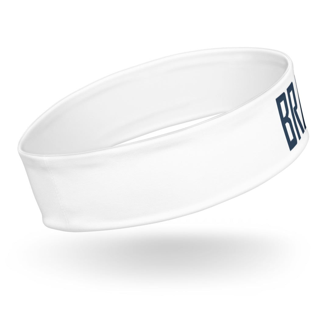 Iron Knights Moisture Wicking Headband White w/Name &amp; Number