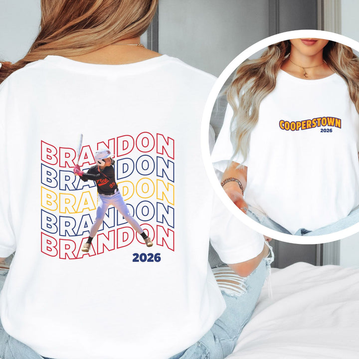 Cooperstown Picture Wavy Name Front &amp; Back Design - Unisex Adult Premium Apparel