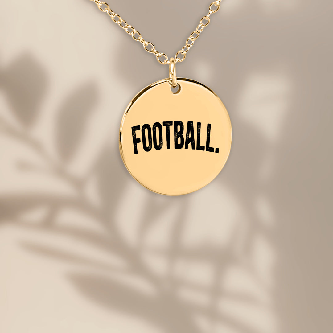 Football Rustic Design Coin Necklace