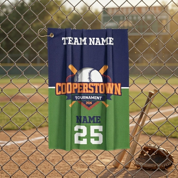 Cooperstown Custom Baseball Trading Pin Towel w/Hook & Grommet