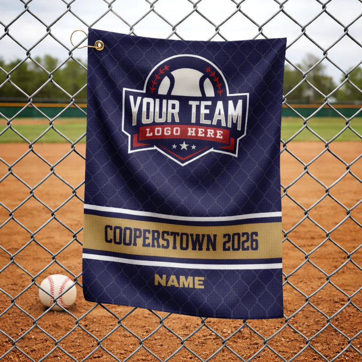Cooperstown Custom Team Logo Baseball Trading Pin Towel w/Hook & Grommet
